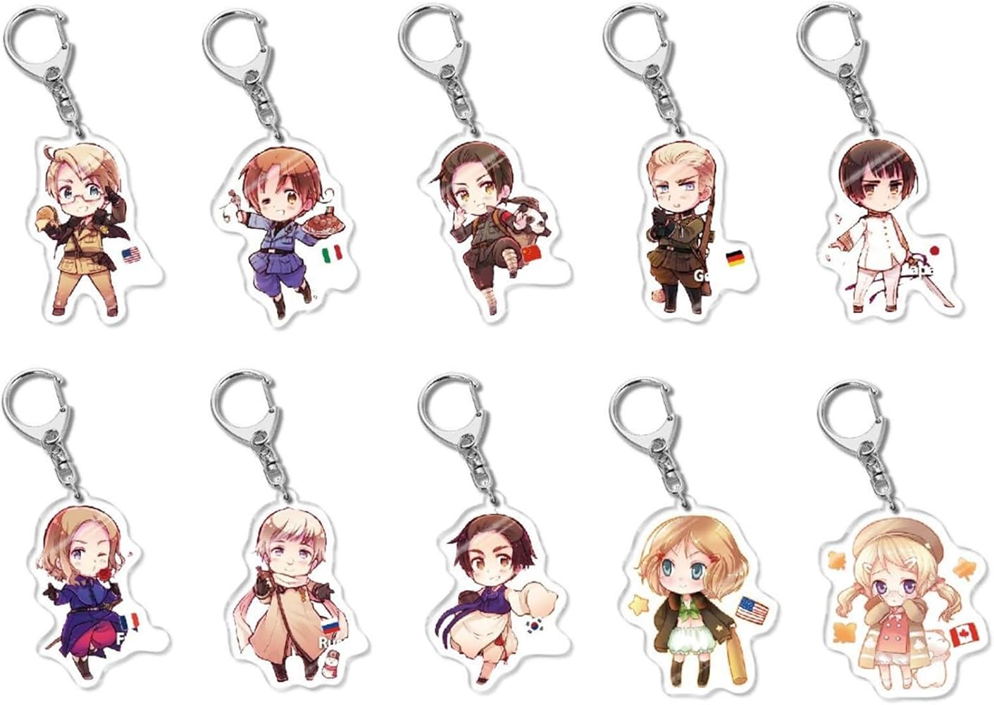 Amazon.com: GO2COSY Set of 10 Anime Axis Powers Hetalia Acrylic
